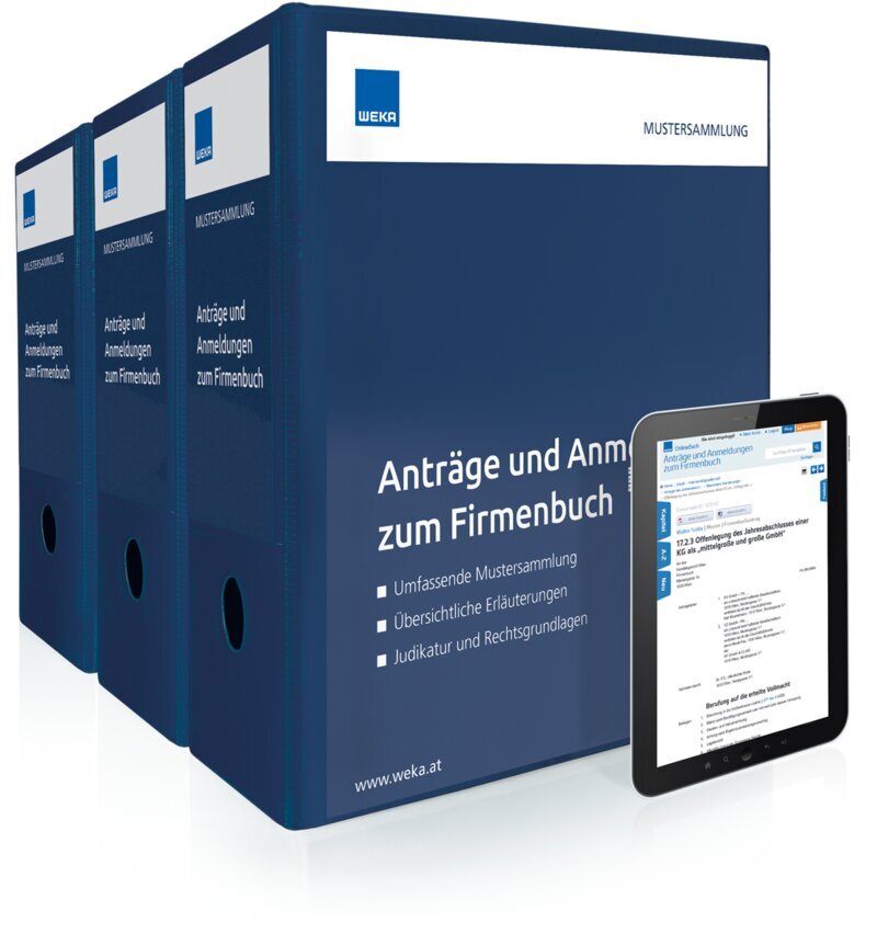 Anträge und Anmeldungen zum Firmenbuch - Handbuch + OnlineBuch